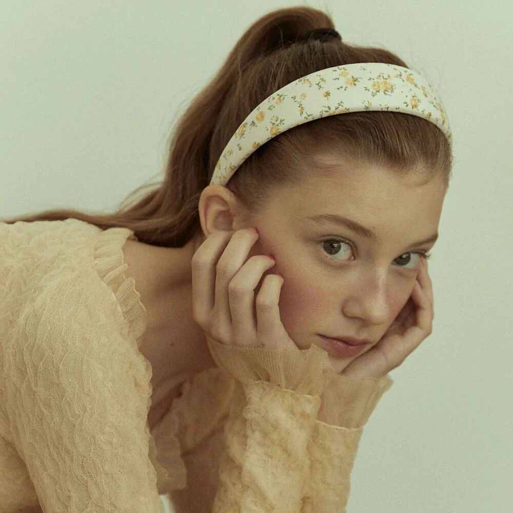 Ivory Flower Print Headband