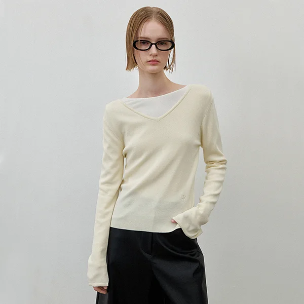 ESSENTIAL CELESE V-NECK KNIT(T-7024)_3Color