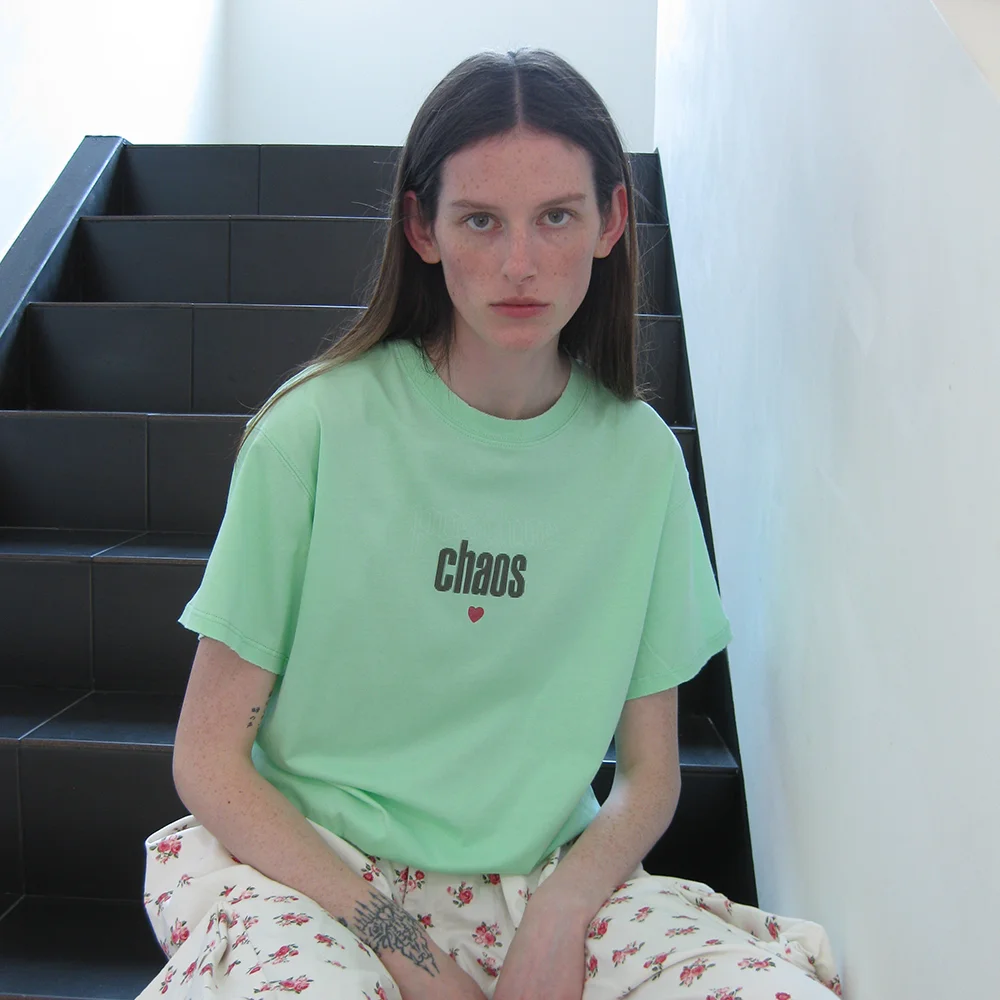 POSITIVE CHAOS PRINTED TEE_APPLE MINT