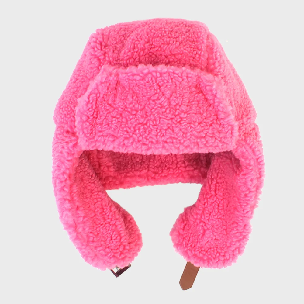 Fleece Pink Aviator Hat 飛行帽