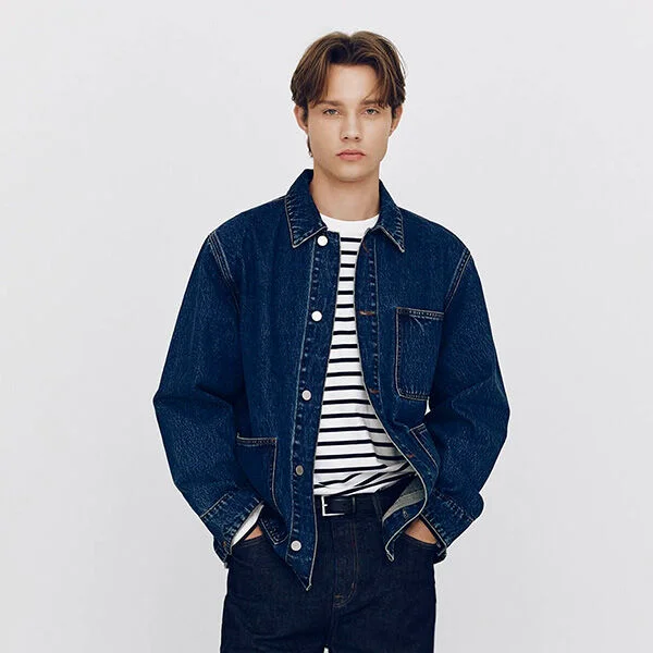 牛仔 口袋 外套 075510_indigo