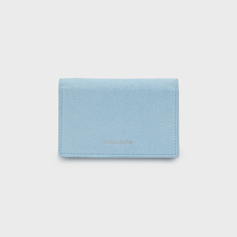 Accordion suede card hoder (風琴褶 麂皮 卡片 托架) - sky