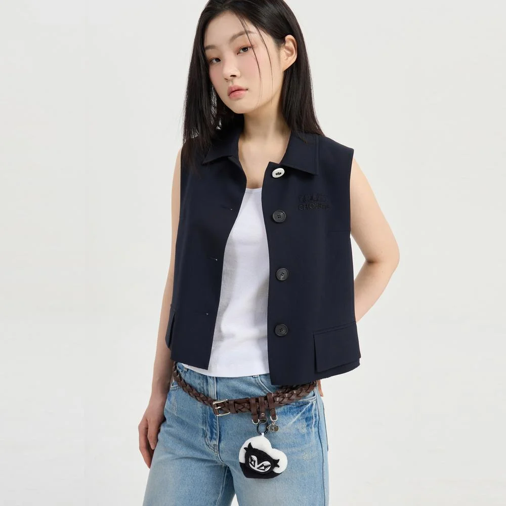 Collar Solid Vest (dark navy) LFVAM26310NYD