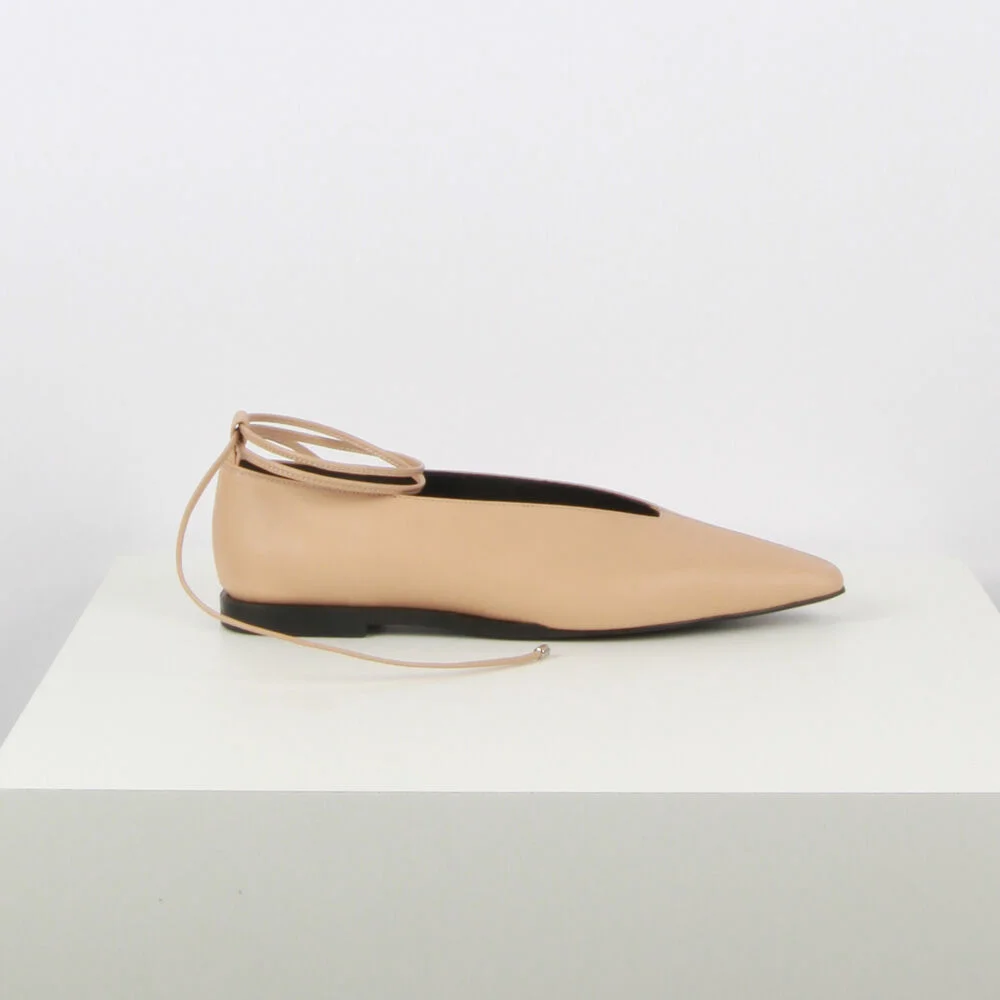 Miel Flat Leather Beige