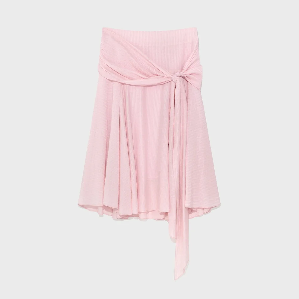 SUNSET DRAPE MIDI SKIRT (LIGHT PINK)