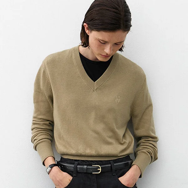 ESSENTIAL WOOL V-NECK KNIT(T-6923)