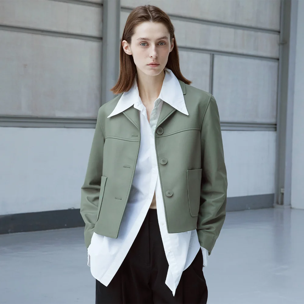 Dupont Lambskin Three Button JK_Olive Khaki