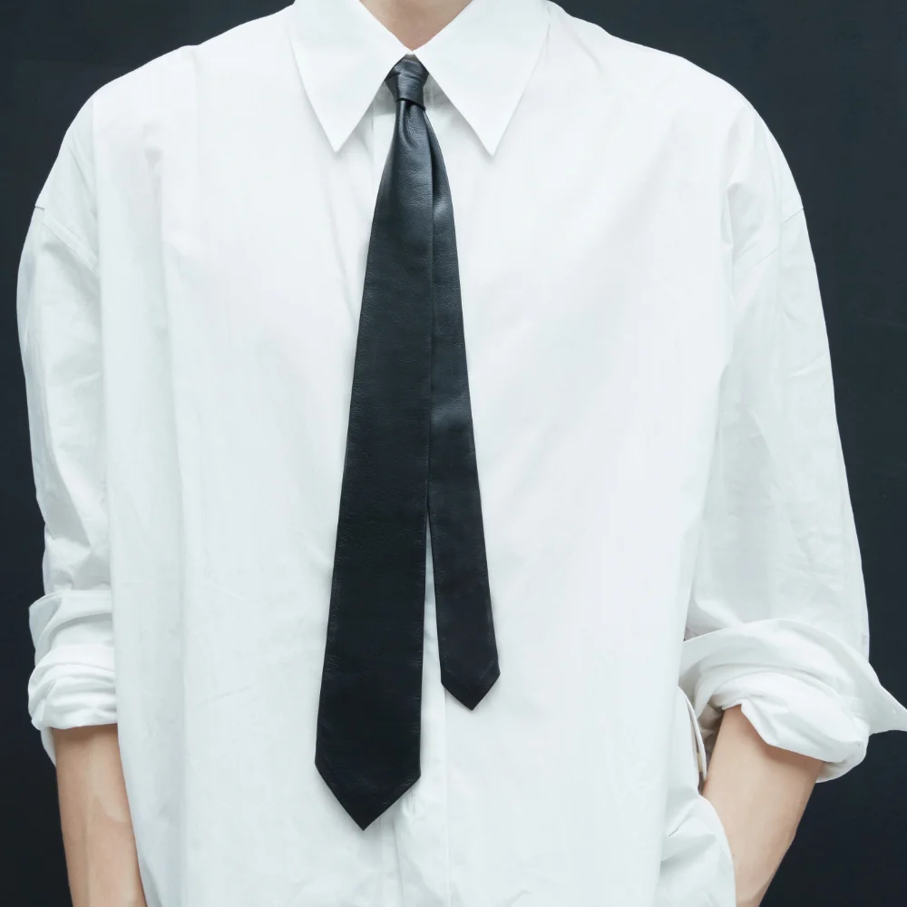 Nappa Lambskin Simple leather Tie