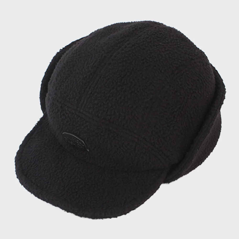 Fleece Black Half Earflap Cap 護耳帽