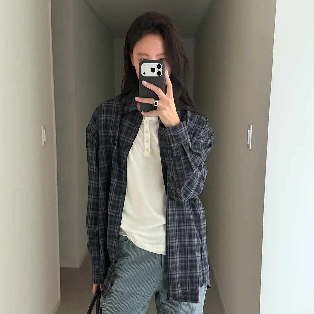 FLOW CHECK SHIRT_NAVY