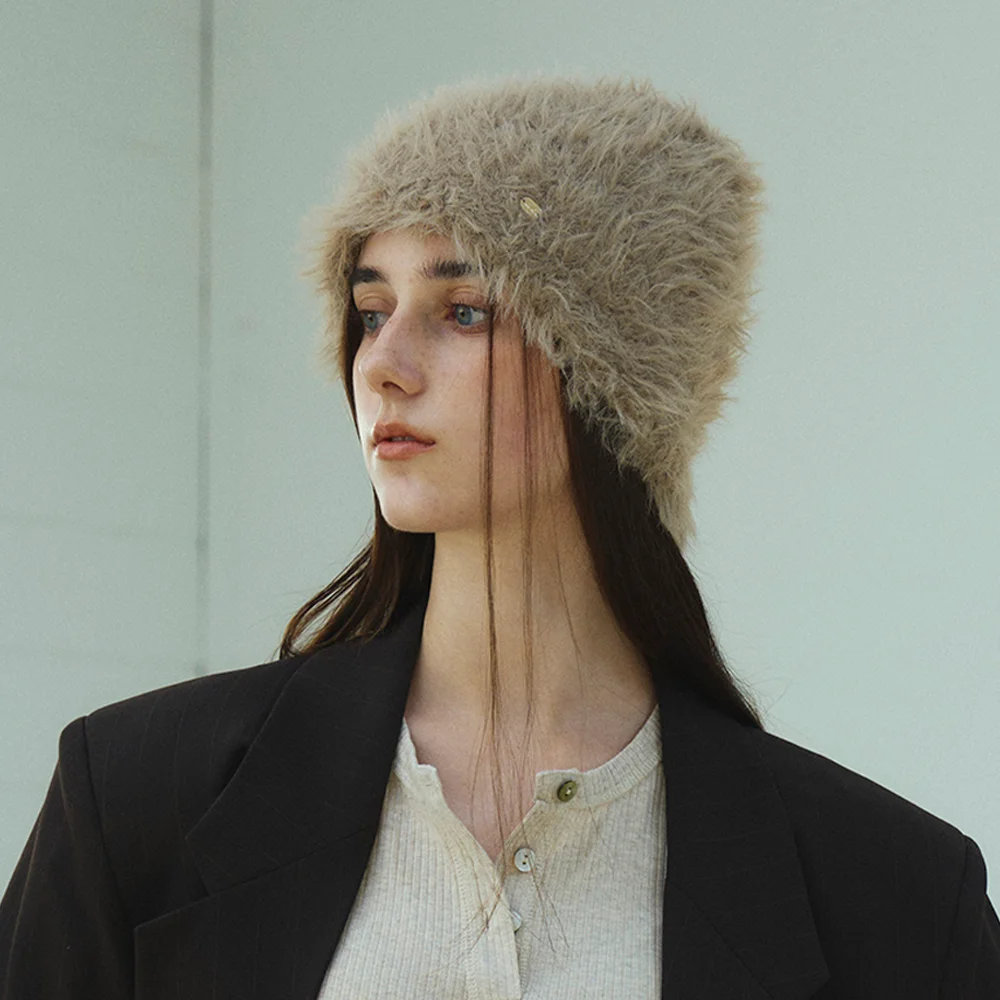 Swan fur beanie_4color