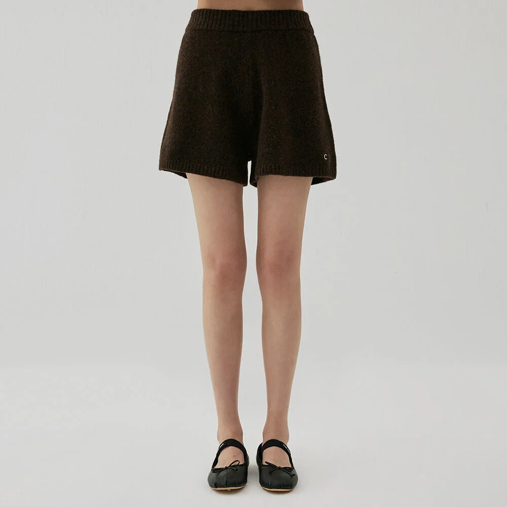 Wool Knit Shorts (Brown)