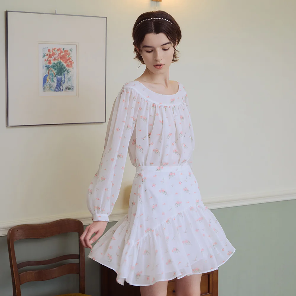 Splendeur de la Rose Print Skirt