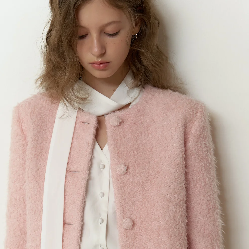Ronda tweed wool jacket (pink)