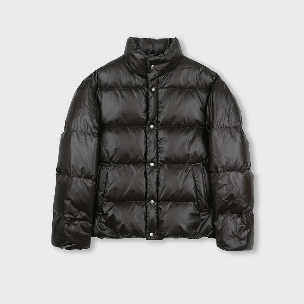 ESSENTIAL COATED DOWN JACKET BLACK BROWN