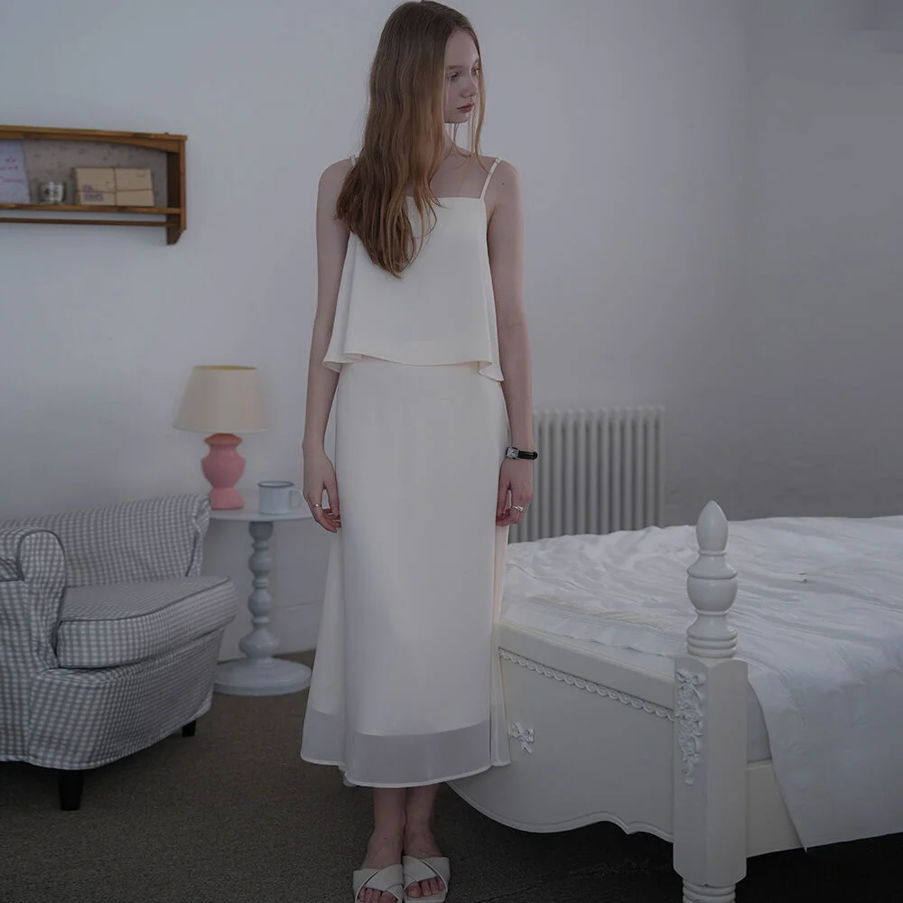 Silky Set-up Layered Skirt