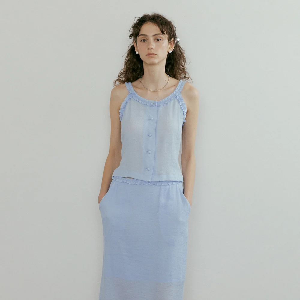 Shudder sleeveless blouse Lavender blue