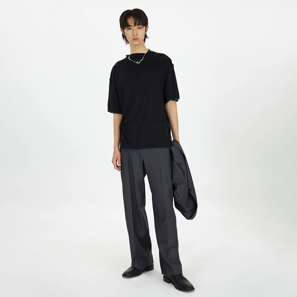 23SS Wide Trousers Charcoal Grey