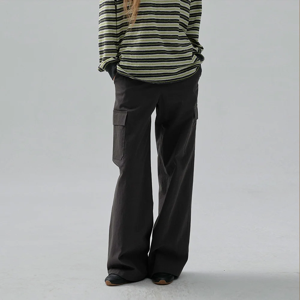 COTTON POCKET CARGO PANTS (ash gray)
