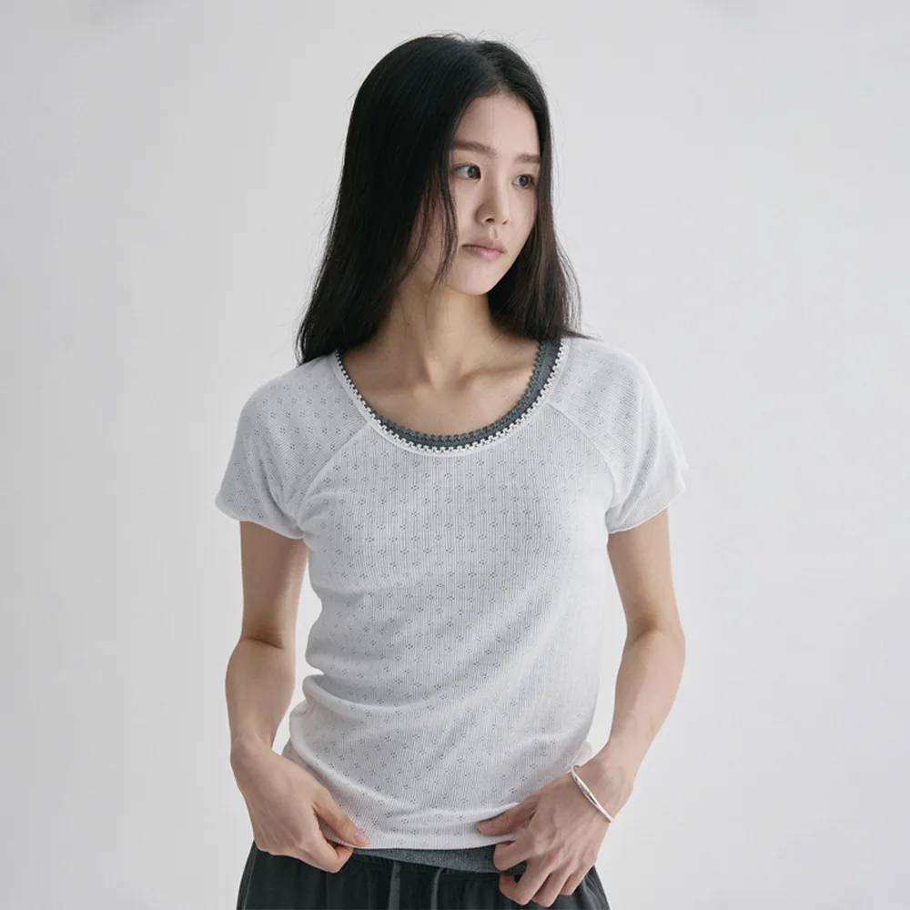 NEW SIA LACE T-SHIRTS (IVORY)