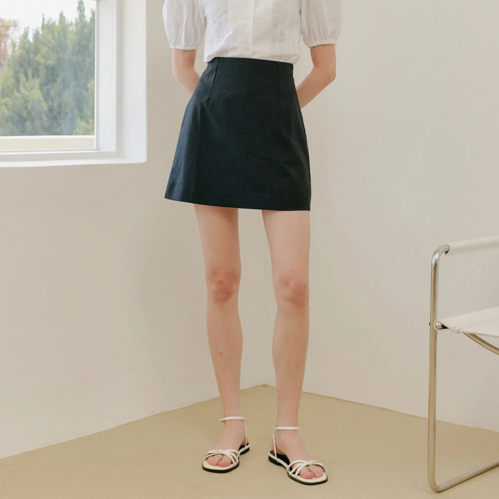 LINE BASIC SKIRT_BLACK