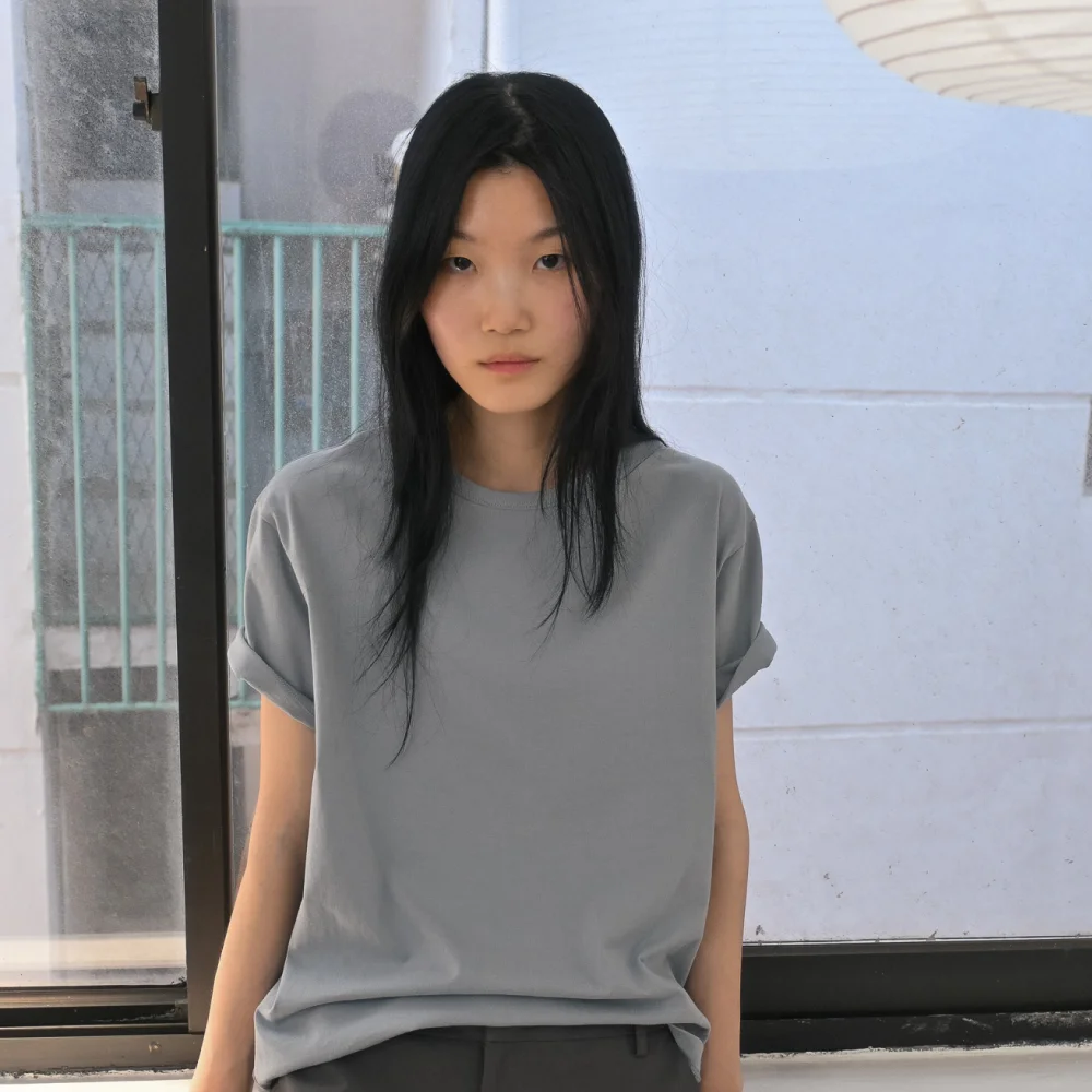 Solid T-shirt Dusty Sky