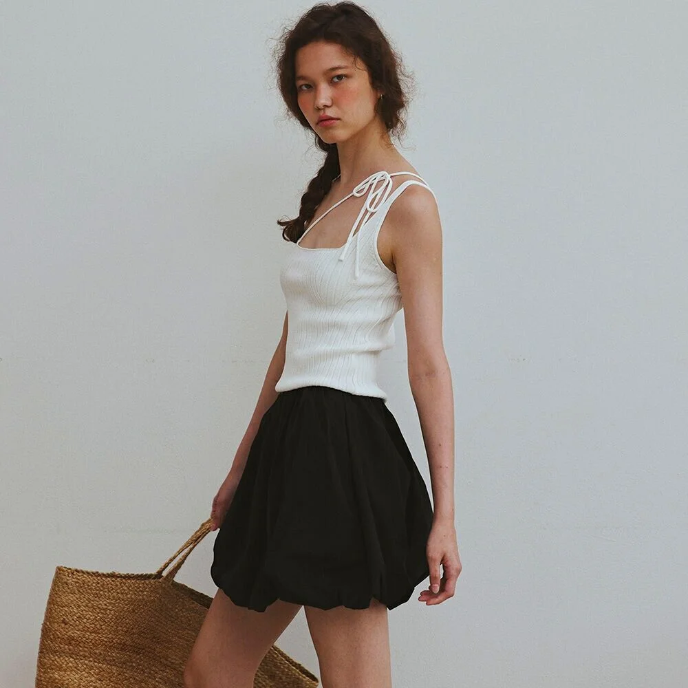 Balloon mini skirt / Black