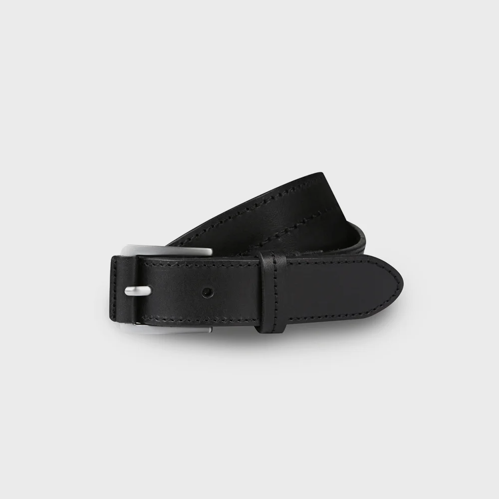 STITCHED SLIM BELT BLACK