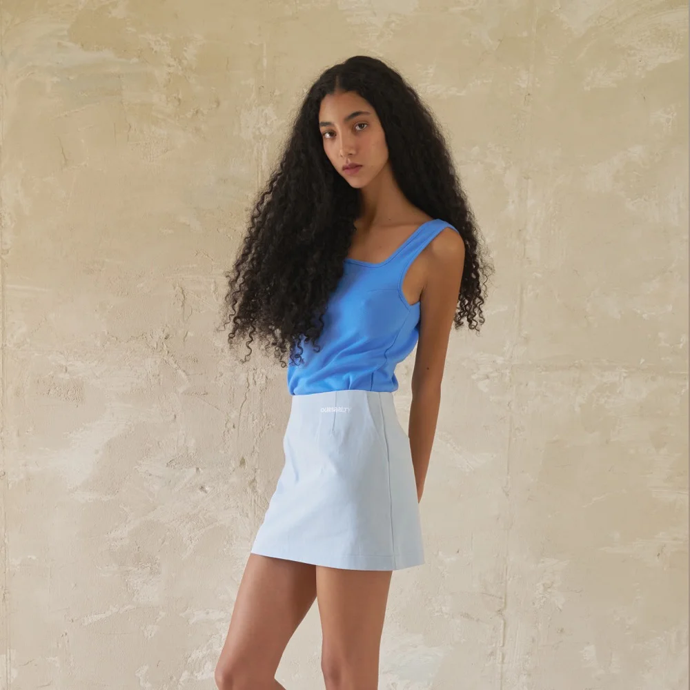Color Mini Skirt / Lightblue