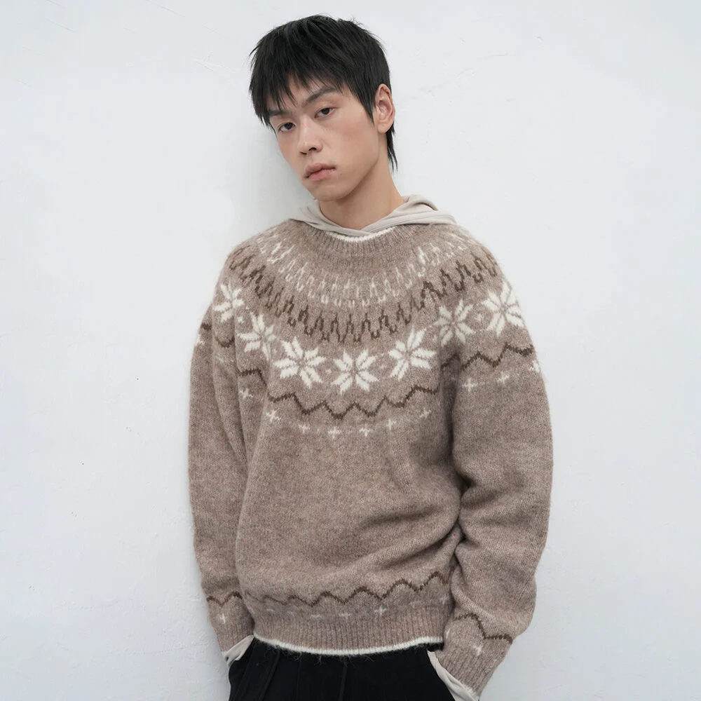 UNISEX 羊毛 雪花 北歐 套頭 / SBD4U05022_M