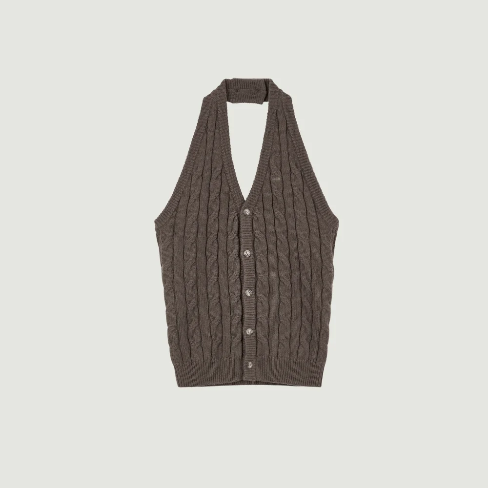 POSY HALTER KNIT (BROWN)