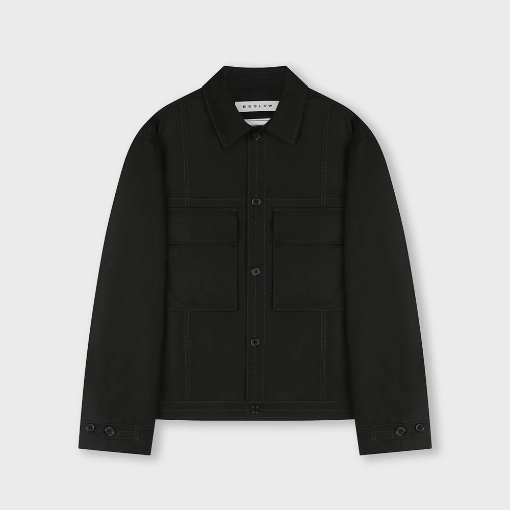 MILITARY BIG POCKET COTTON JACKET BLACK