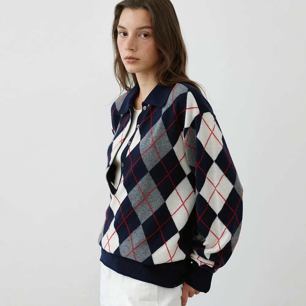 Nadia Collar Knit (Navy)