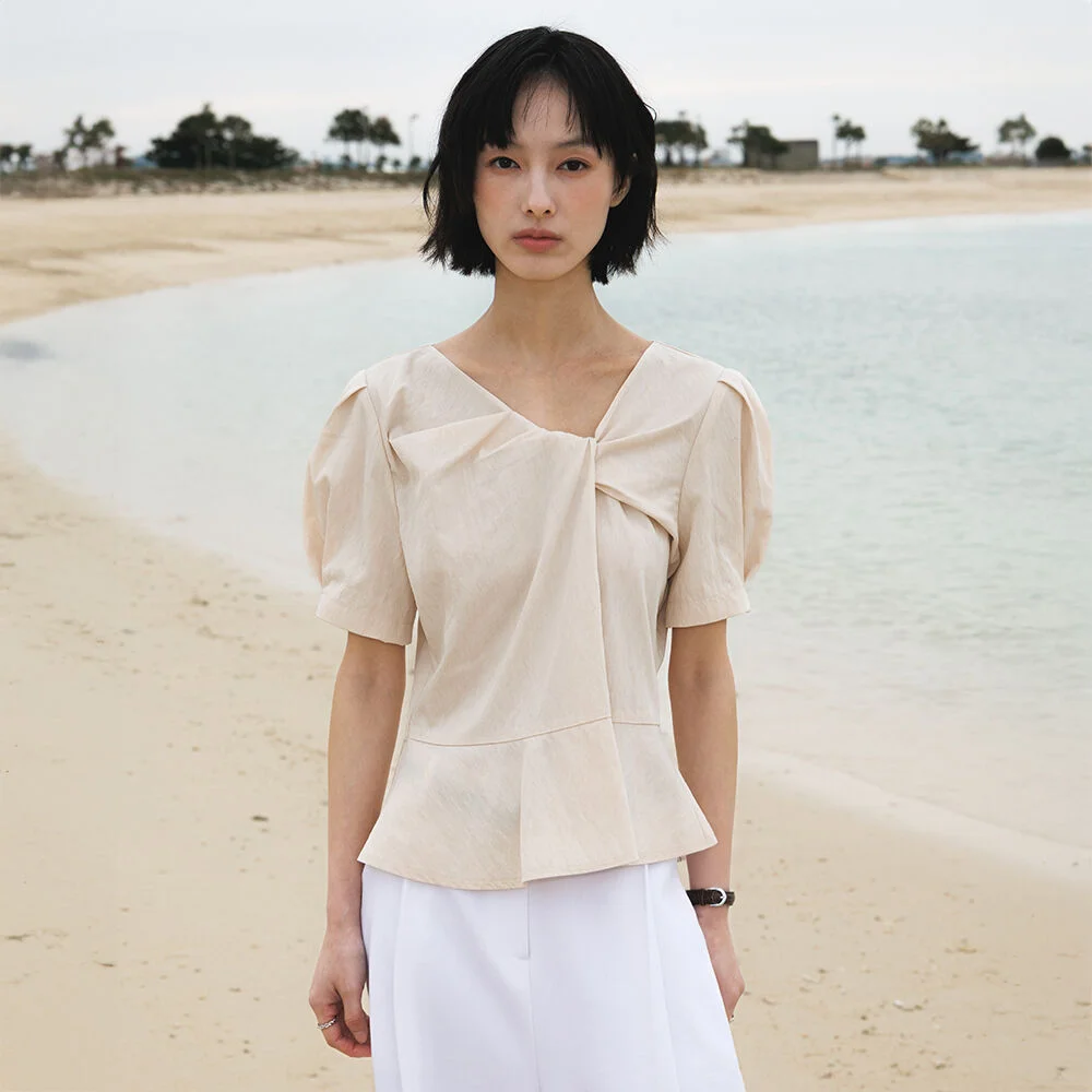 Unbalanced Twist Blouse