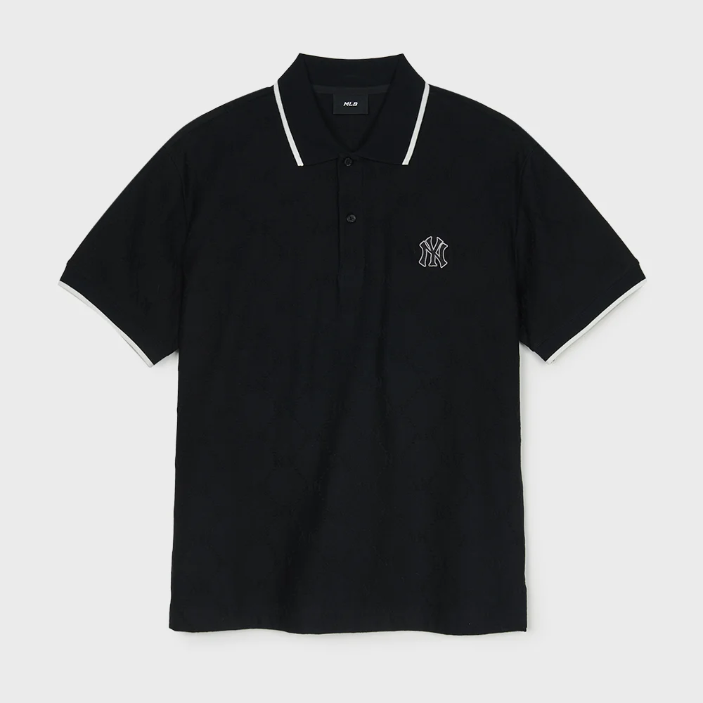 菱形 Monogram 提花 衣領 T恤 NY (Black)