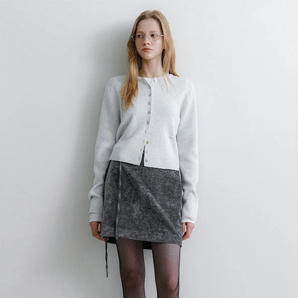 CURVED HEMLINE METAL MIX CARDIGAN (CD-2243)