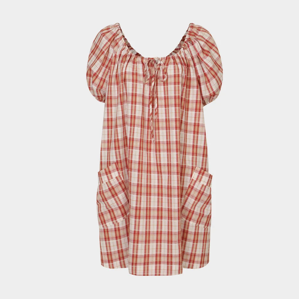 Hay Check Mini Dress (Red)