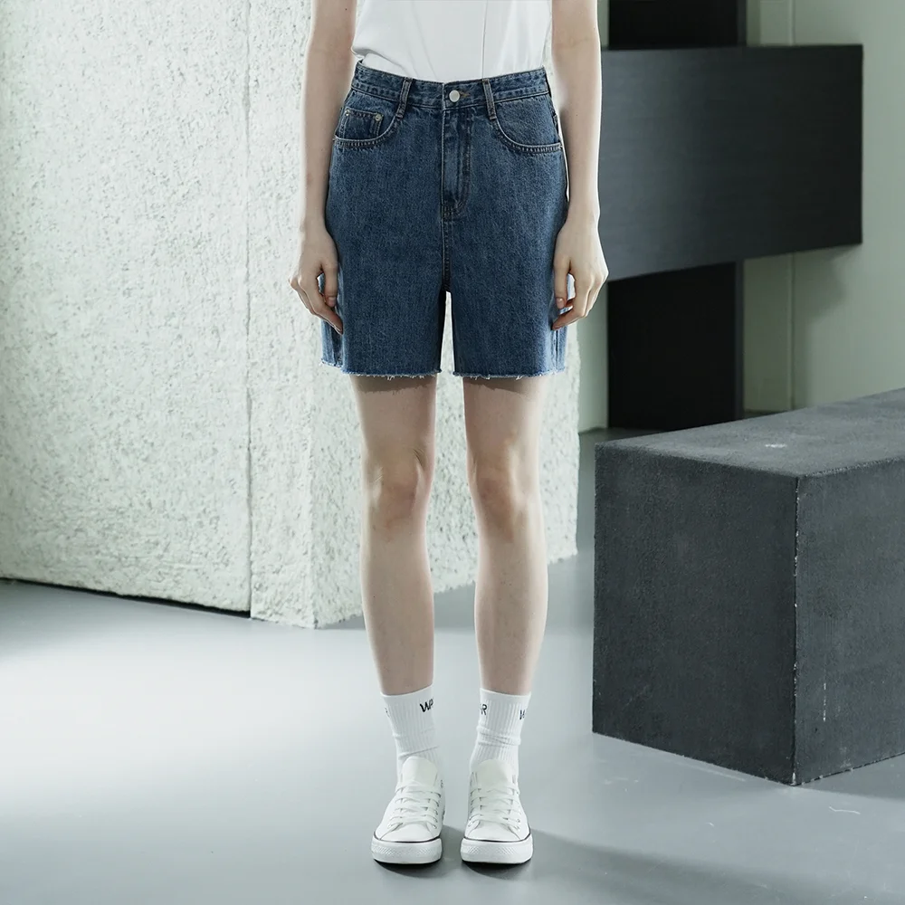W1048 WIDE DENIM HALF PANTS_DEEP BLUE