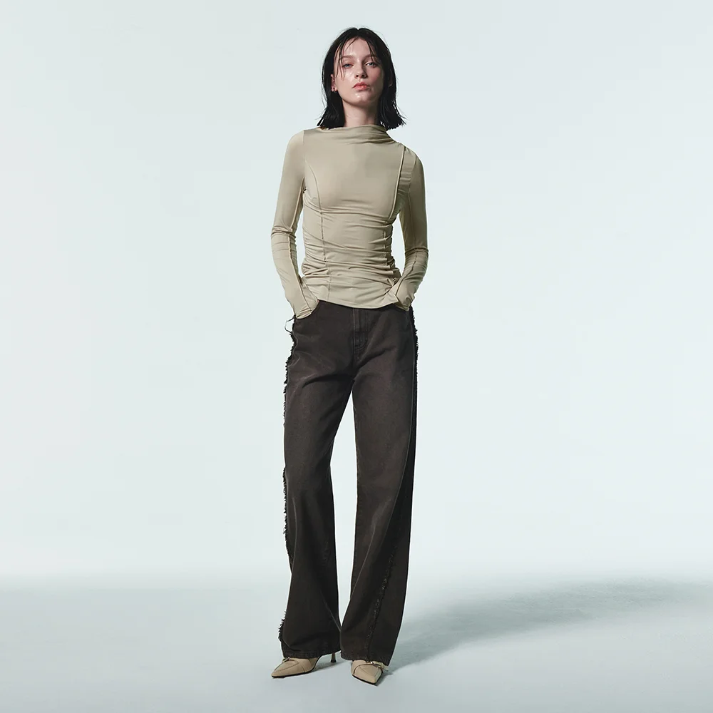 CURVED DYING JEANS