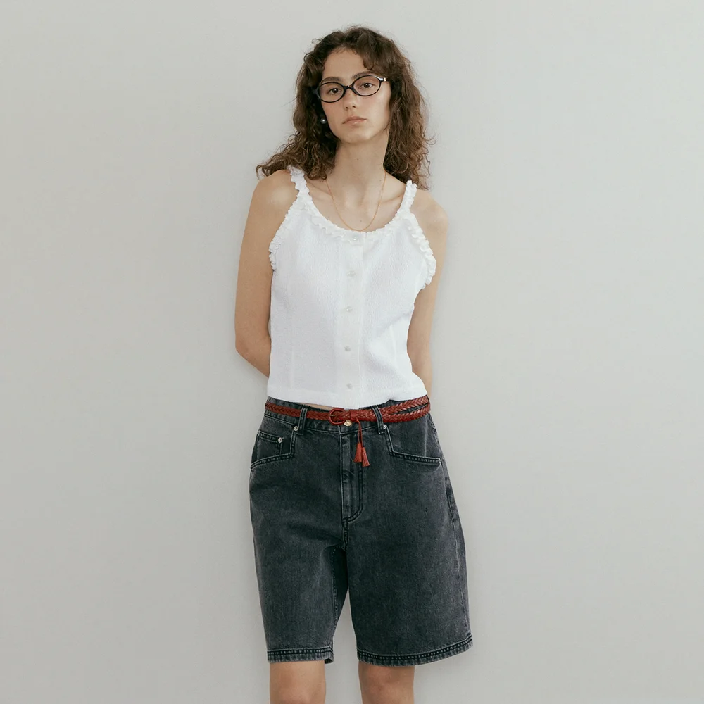 Shudder sleeveless blouse Ivory
