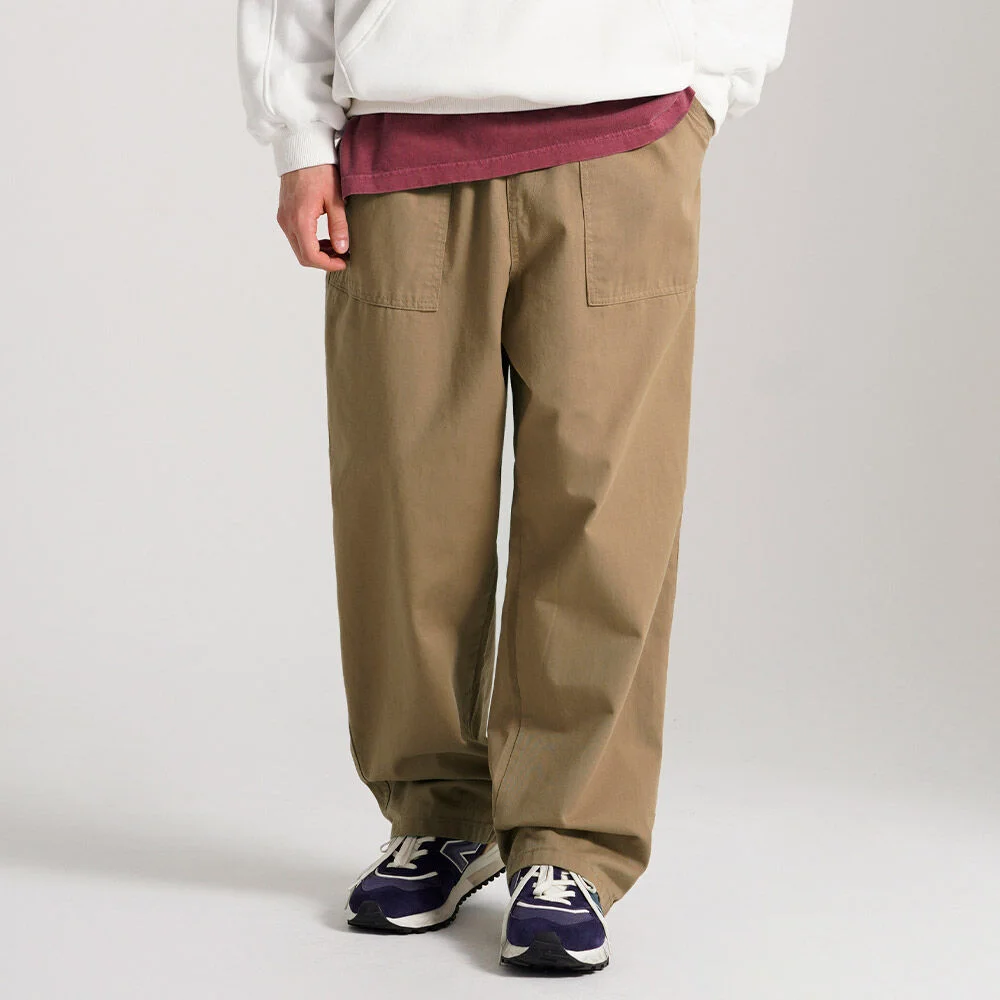 水洗 輕鬆 Fatigue Pants 米色 JULP4650