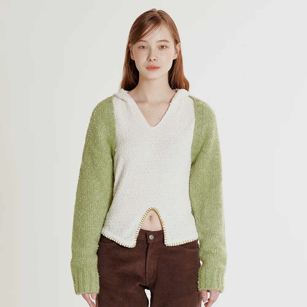 KNIT BOLERO CARDIGAN_OLIVE GREEN