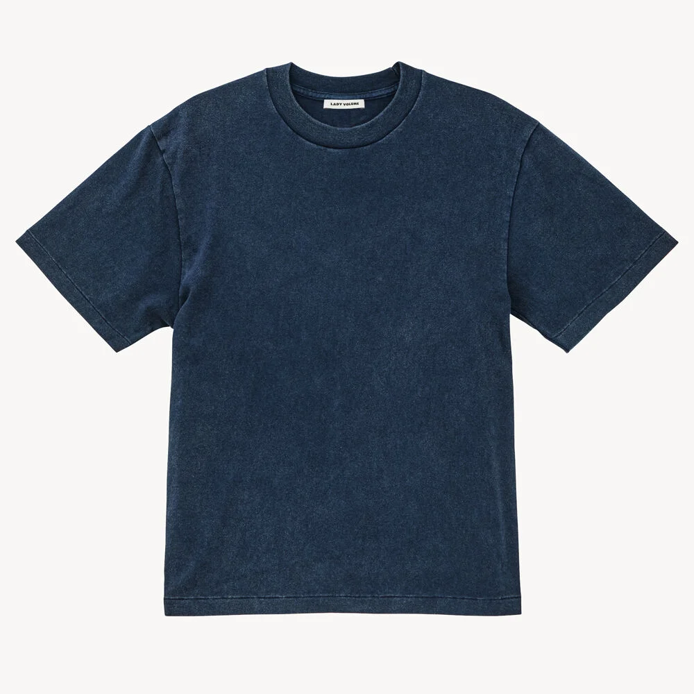 (UNISEX) 超大版型 褪色 水洗 T恤 (NAVY)