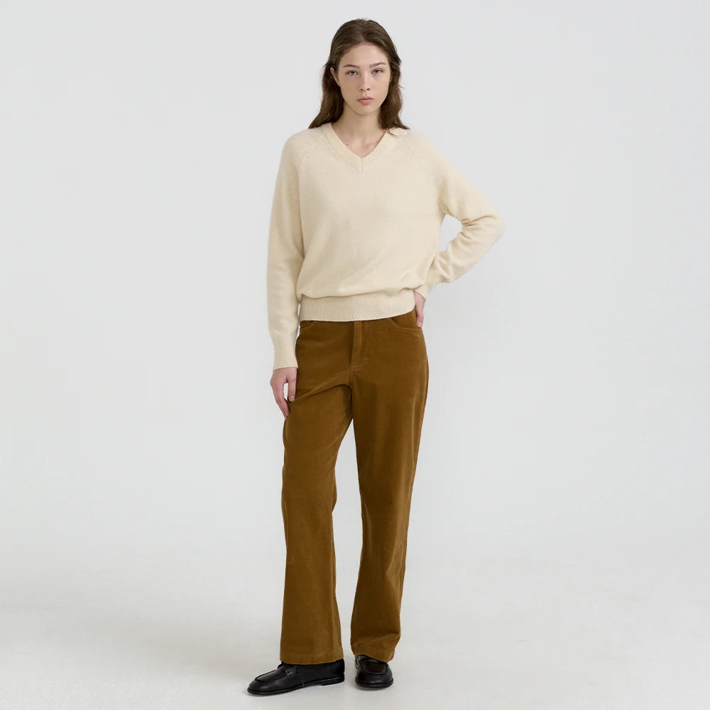 Corduroy Washed Pants (Beige)