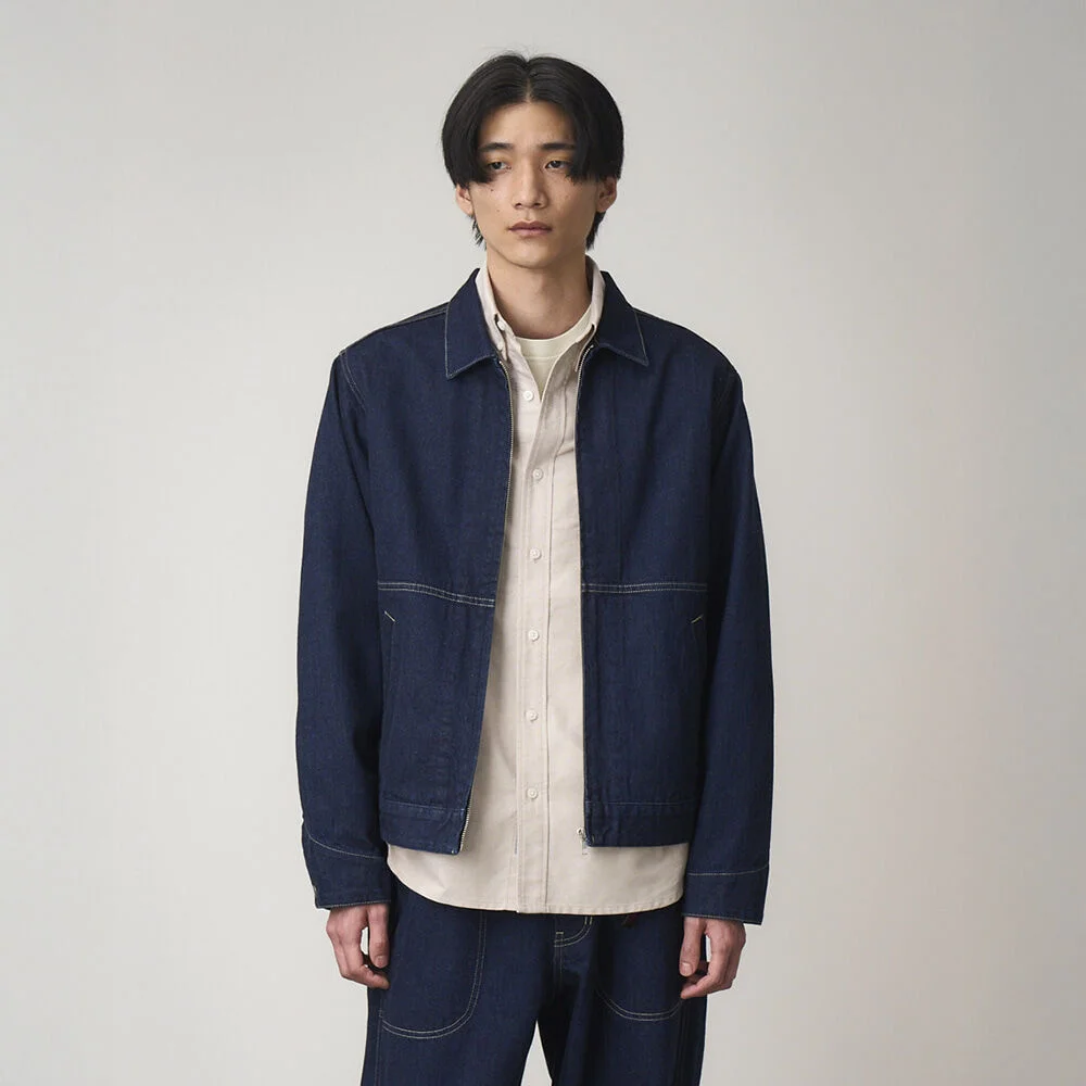 Japanese 竹節紗 牛仔 外套 Indigo