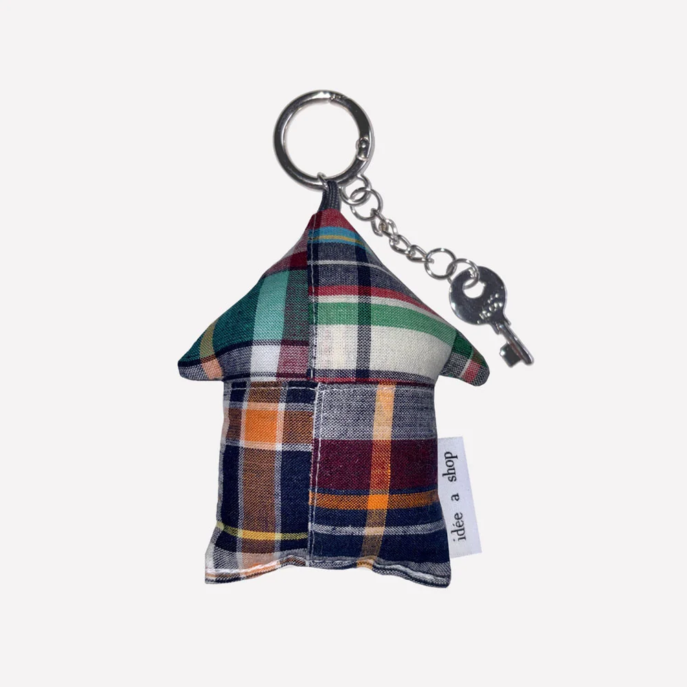 Patchwork House Keyring / Navy 鑰匙扣
