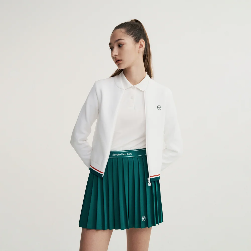 W 旗幟 Better Knit 拉鏈 開襟外套(WHITE)