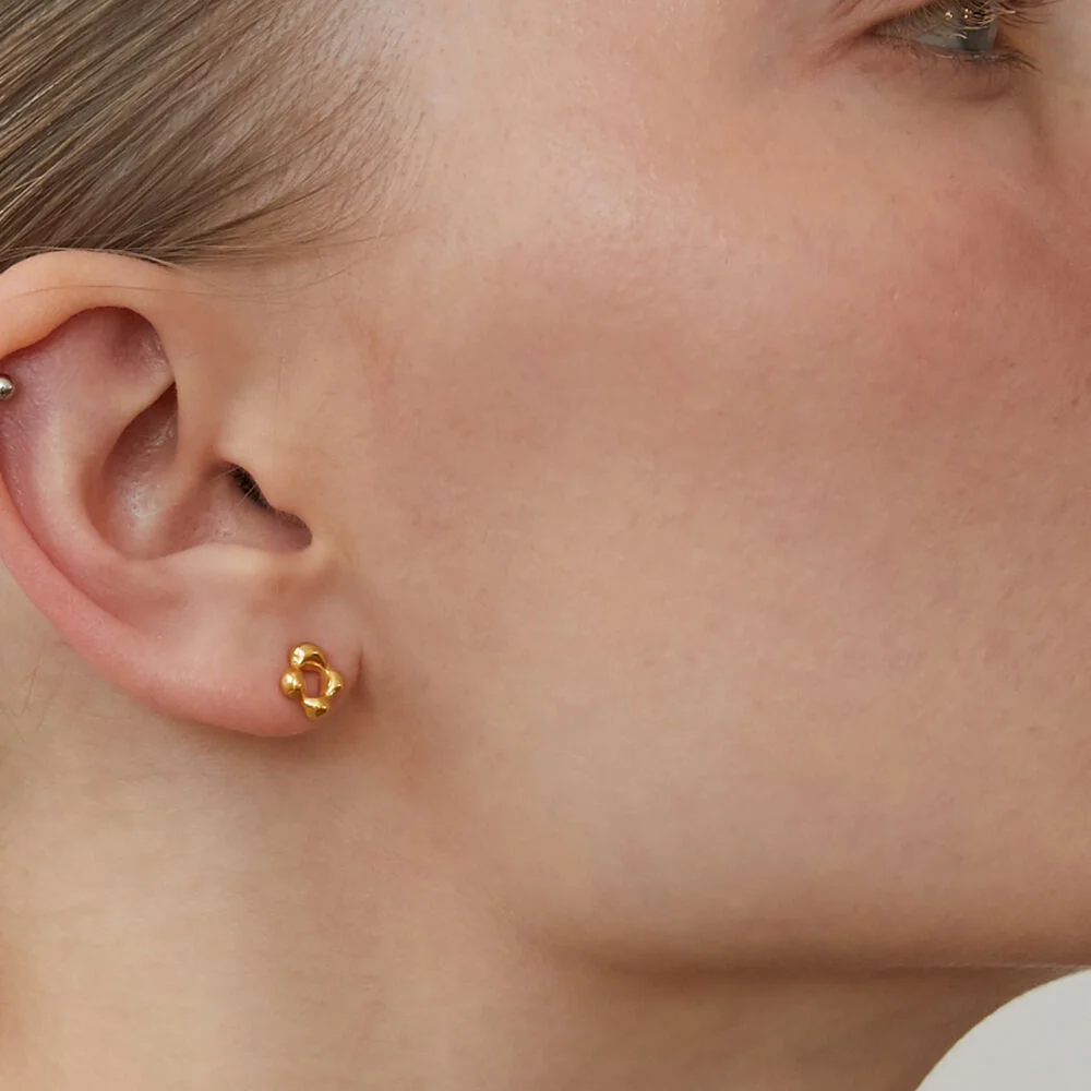 Pentagon stud earrings