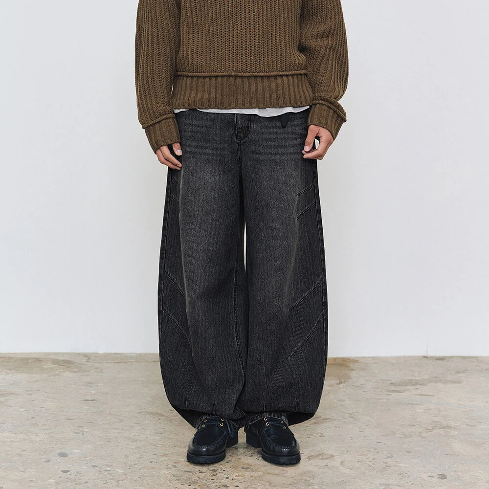 Balloon Wide Rib Jeans DCPT067Black