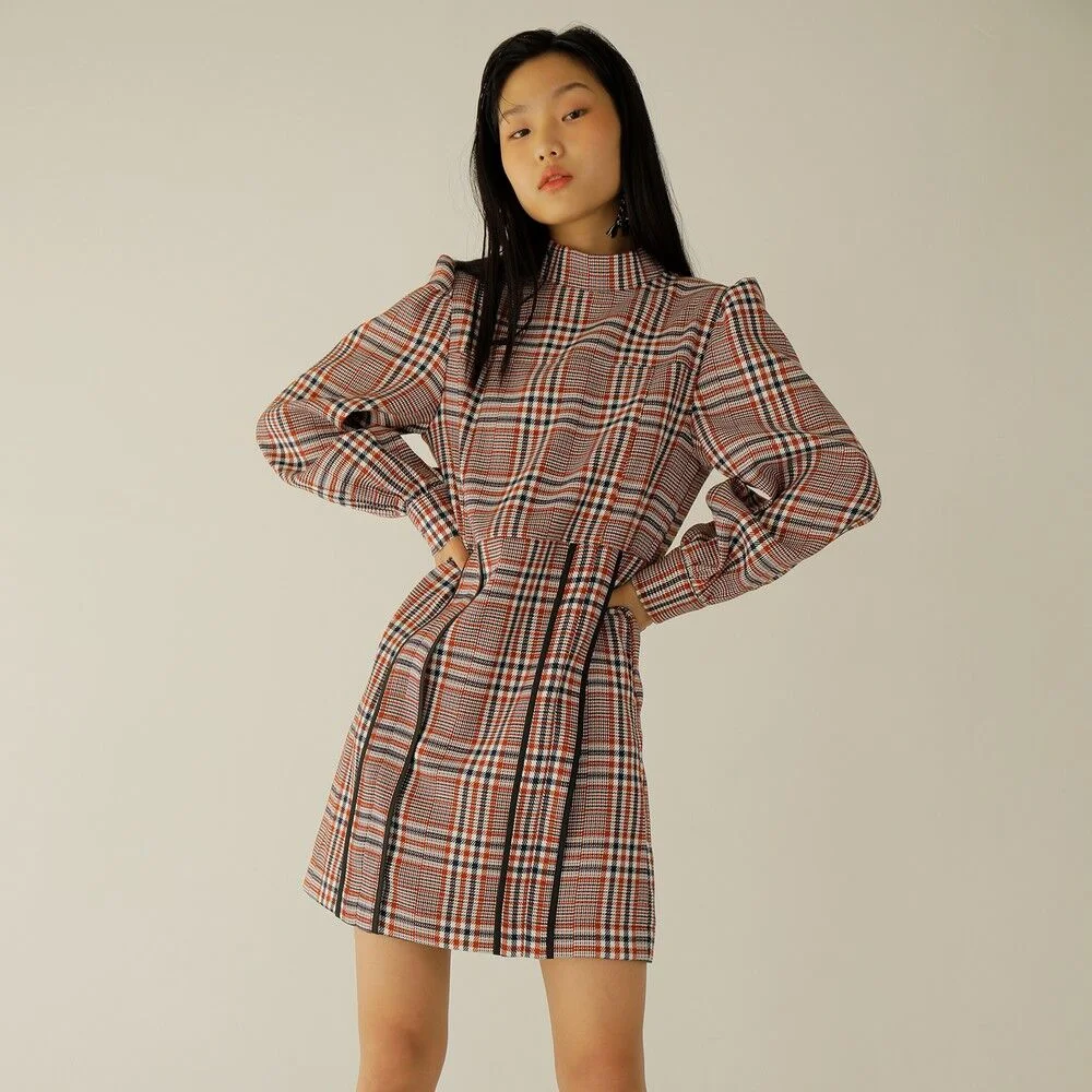 Block Check Dress